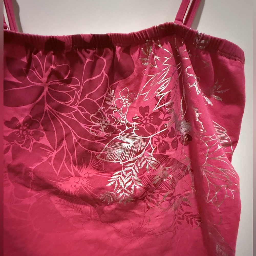 Revolution Hot Pink Floral Metallic Print Camisole - Picture 2 of 4